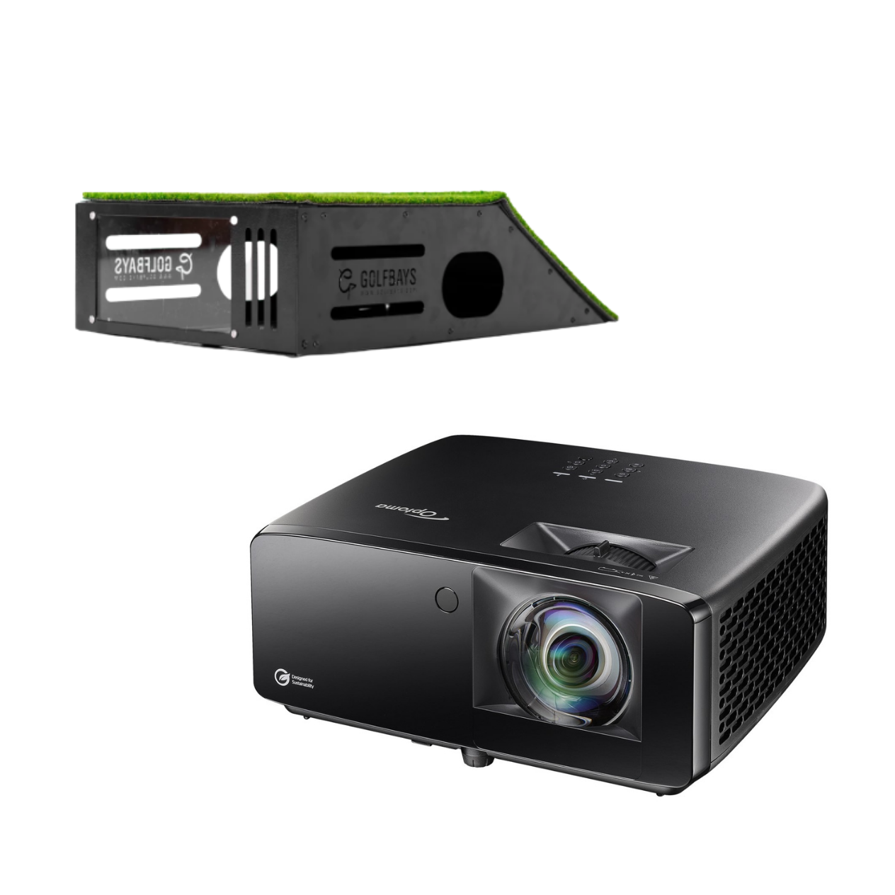 Optoma UHZ36STe 4K UHD Golf Simulator Projector + Floor Mount Case
